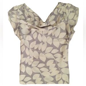 Purple/gray cowl neck blouse